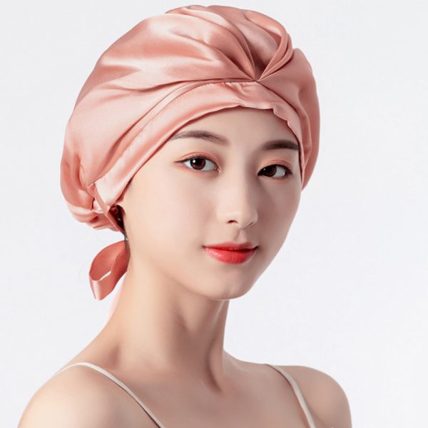 2024 new wholesale silk sleeping cap Shower hat brimless cap satin cap custom fitted women hats silk hats - Image 4