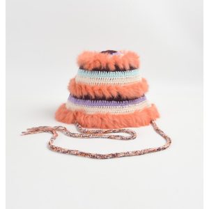 2024 wholesale rabbit fur hats warm fashion winter bucket hats baby beanie caps rope hats crochet caps