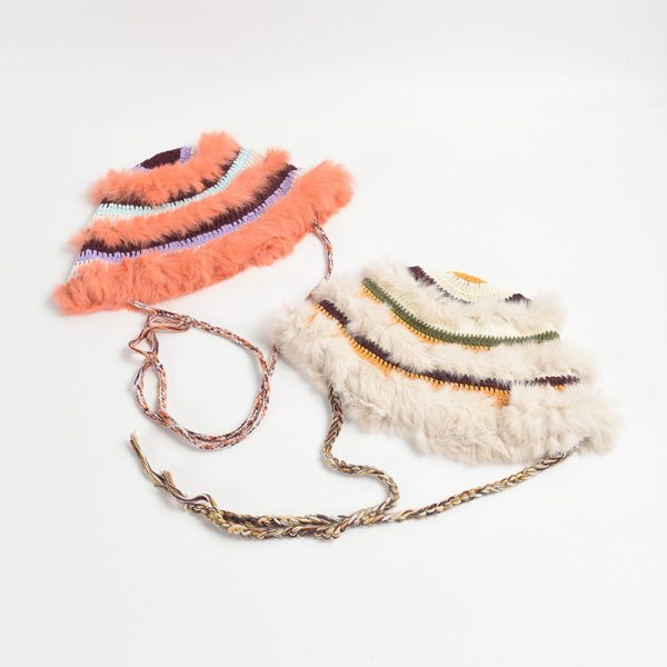 2024 wholesale rabbit fur hats warm fashion winter bucket hats baby beanie caps rope hats crochet caps - Image 3