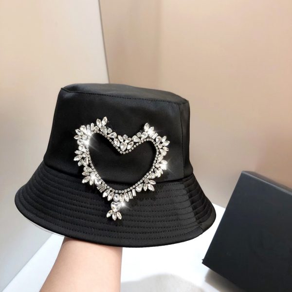 2024 wholesale bucket hats crystal fashion visor sun caps custom color bucket hats fitted designer caps - Image 4
