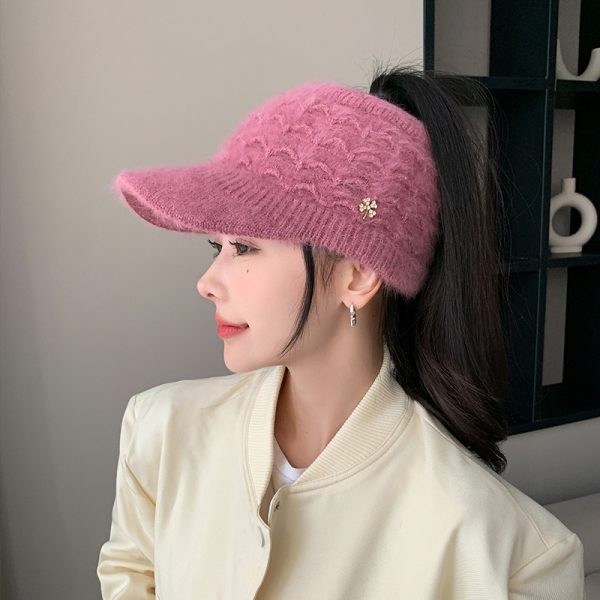2024 wholesale Autumn and winter  Women Winter Hats Knitted Wool Cap Sequin Applique Earflap Hat Beanie Cap - Image 2