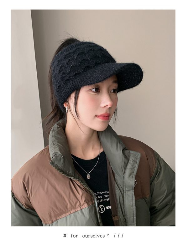 2024 wholesale Autumn and winter  Women Winter Hats Knitted Wool Cap Sequin Applique Earflap Hat Beanie Cap - Image 3