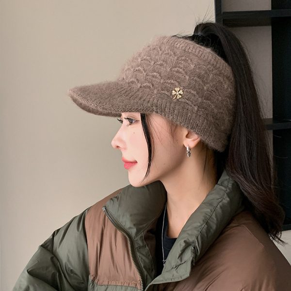 2024 wholesale Autumn and winter  Women Winter Hats Knitted Wool Cap Sequin Applique Earflap Hat Beanie Cap - Image 5