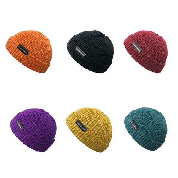 2024 wholesale Solid color checkerboard knitted hat INS style beanie hat fashionable outdoor ear protection bennie hat - Image 2