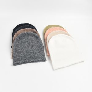 2024 wholesale Solid color wool knitted hat INS style wool beanie hat fashionable outdoor ear protection bennie hat