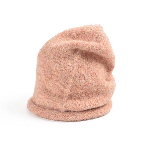 2024 wholesale Solid color wool knitted hat INS style wool beanie hat fashionable outdoor ear protection bennie hat - Image 2