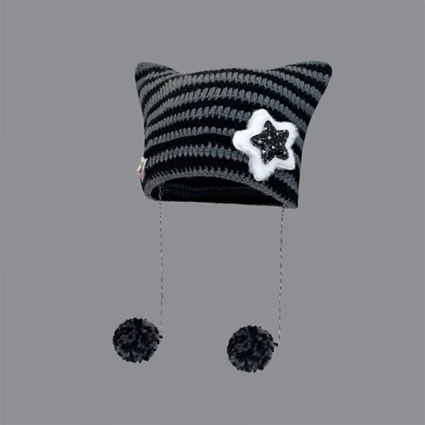 2024 wholesale star knitted hijab hats cute kids cap baby plain custom designer caps part fedora hats - Image 3