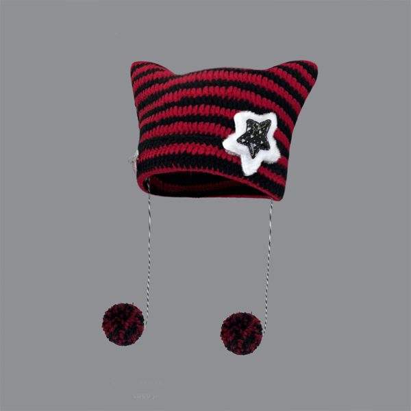 2024 wholesale star knitted hijab hats cute kids cap baby plain custom designer caps part fedora hats - Image 5
