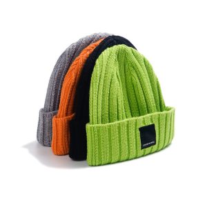crochet solid color knitted hat wholesale new flex fit hats custom color trucker winter cap beanie caps