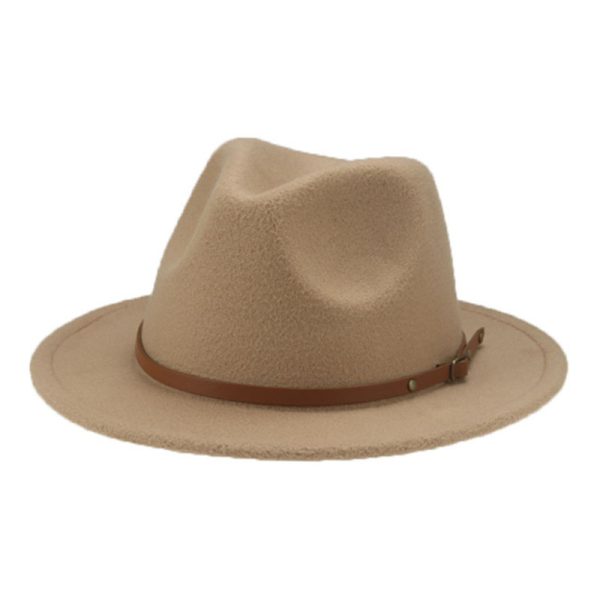 2024 custom black boy and gril new Fist solid color top hats wholesale woolen Panama hat Festive  top hat kid trilby