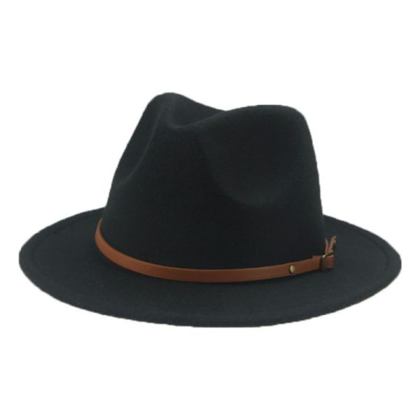 2024 custom black boy and gril new Fist solid color top hats wholesale woolen Panama hat Festive  top hat kid trilby - Image 2