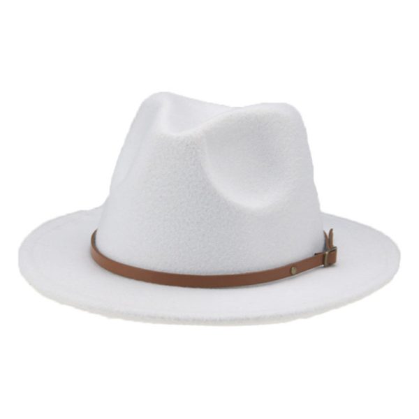 2024 custom black boy and gril new Fist solid color top hats wholesale woolen Panama hat Festive  top hat kid trilby - Image 5