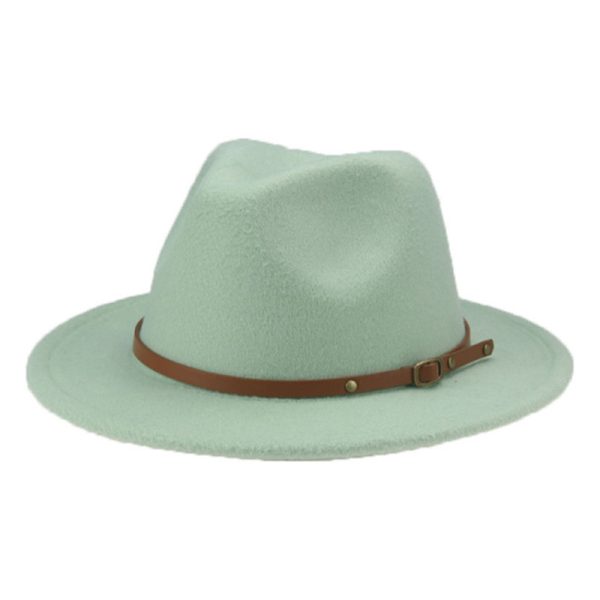 2024 custom black boy and gril new Fist solid color top hats wholesale woolen Panama hat Festive  top hat kid trilby - Image 6