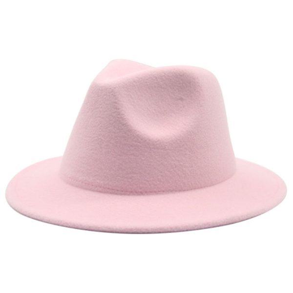 2024 custom black women and men new solid color top hats wholesale woolen Panama hat Festive  top hat kid trilby - Image 2