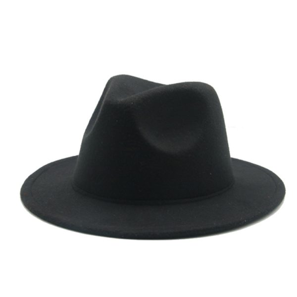 2024 custom black women and men new solid color top hats wholesale woolen Panama hat Festive  top hat kid trilby - Image 5