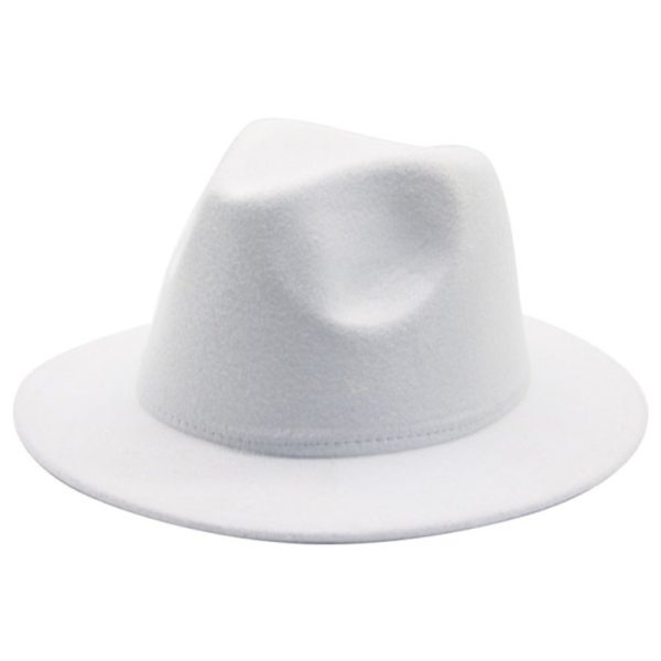 2024 custom black women and men new solid color top hats wholesale woolen Panama hat Festive  top hat kid trilby - Image 6