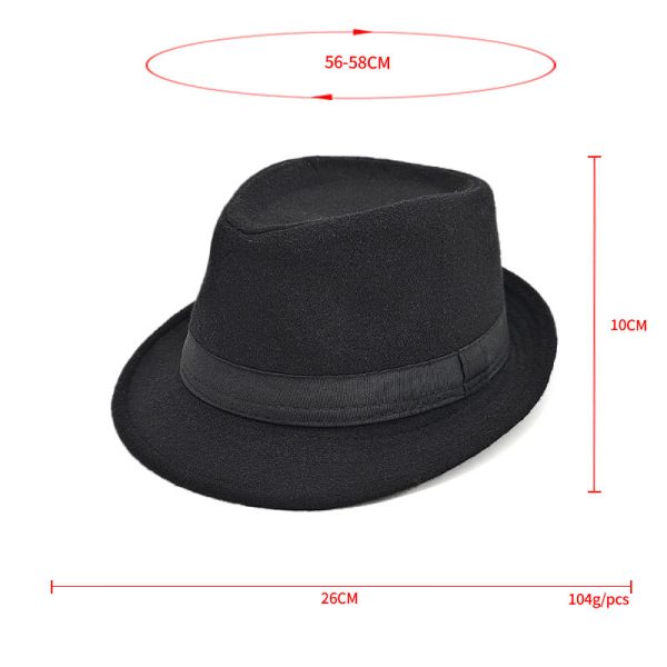 2024 custom black new Fist solid color fedora top hats wholesale woolen fedora hat & caps promotional hats - Image 6