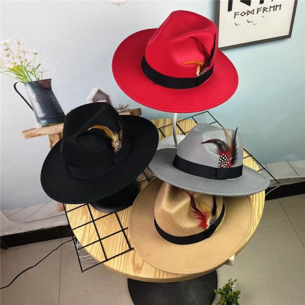 fedora formal hat wholesale male designer hats felt custom color panama cap wedding high quality caps - Image 3