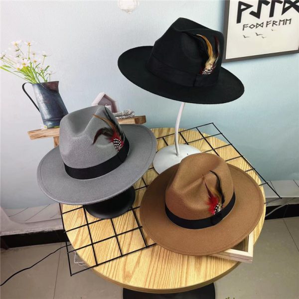fedora formal hat wholesale male designer hats felt custom color panama cap wedding high quality caps - Image 4