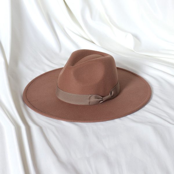 solid color felt hat wholesale panama formal hats unisex designer suede caps custom winter fedora caps hats - Image 3