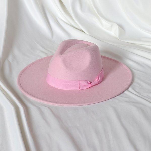 solid color felt hat wholesale panama formal hats unisex designer suede caps custom winter fedora caps hats - Image 4