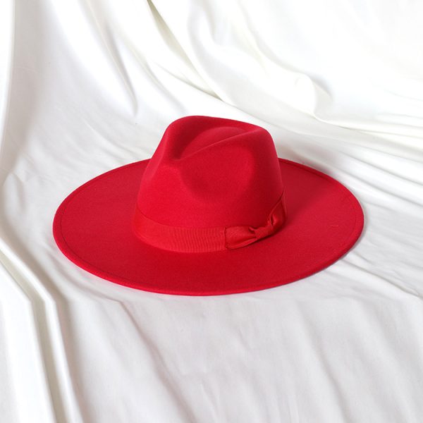 solid color felt hat wholesale panama formal hats unisex designer suede caps custom winter fedora caps hats - Image 5