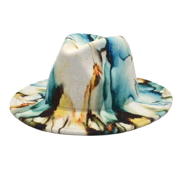 tie -dye panama hat custom felt formal hats wholesale new fedora dad caps hijab party unisex hats designer cap - Image 2
