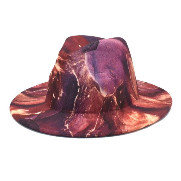 tie -dye panama hat custom felt formal hats wholesale new fedora dad caps hijab party unisex hats designer cap - Image 4