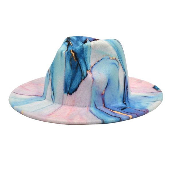 tie -dye panama hat custom felt formal hats wholesale new fedora dad caps hijab party unisex hats designer cap - Image 5