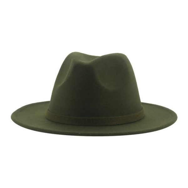 solid color panama hat plaid custom top church cap formal suede hats wholesale 2024 felt cowboy hats - Image 2