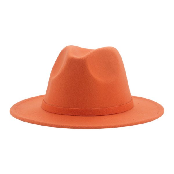 solid color panama hat plaid custom top church cap formal suede hats wholesale 2024 felt cowboy hats - Image 3