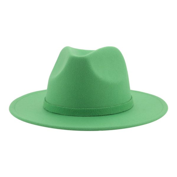 solid color panama hat plaid custom top church cap formal suede hats wholesale 2024 felt cowboy hats - Image 4