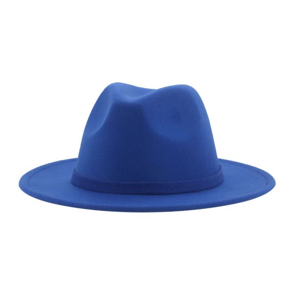 solid color panama hat plaid custom top church cap formal suede hats wholesale 2024 felt cowboy hats - Image 5