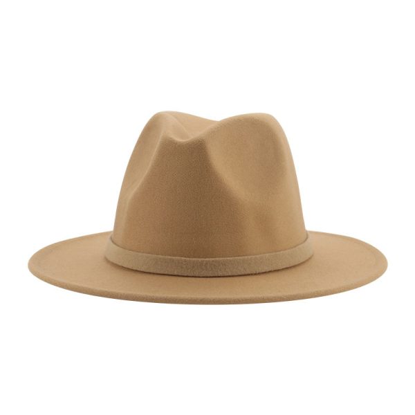 solid color panama hat plaid custom top church cap formal suede hats wholesale 2024 felt cowboy hats - Image 6