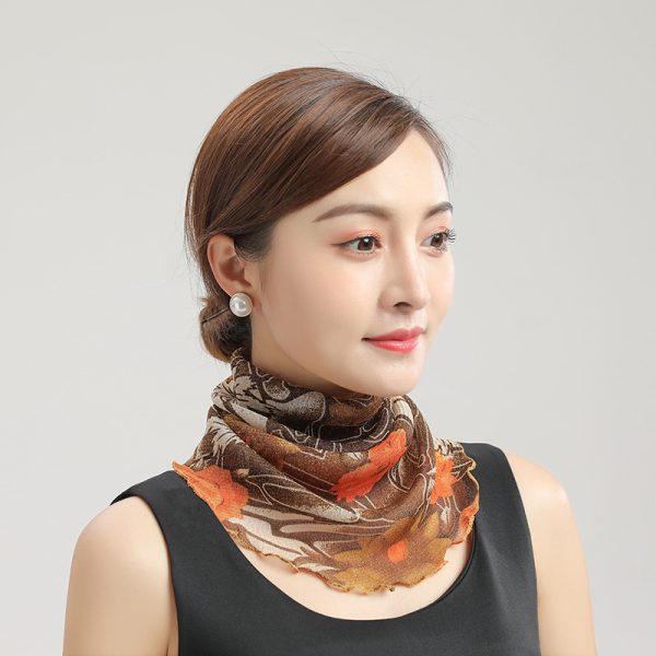 Summer wholesale Printed Silk sun protection mask women fashion anti-ultraviolet multi-purpose neck scarf snood scarf - Image 3