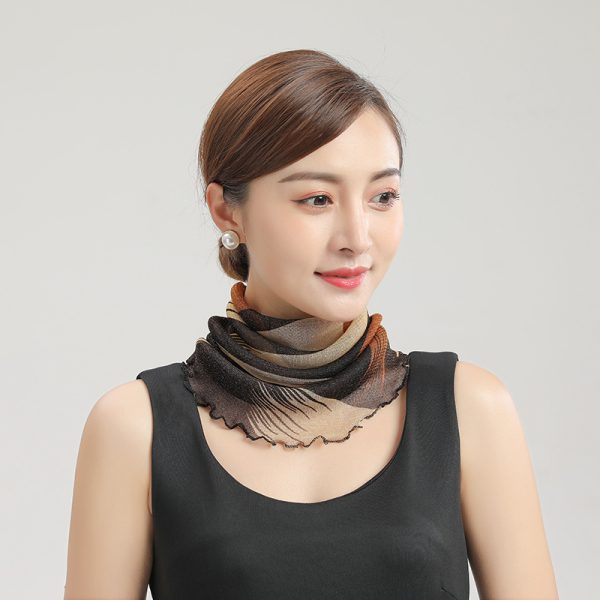 Summer wholesale Printed Silk sun protection mask women fashion anti-ultraviolet multi-purpose neck scarf snood scarf - Image 5