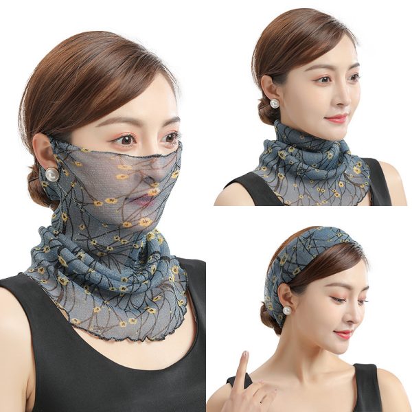 Summer wholesale Printed Silk sun protection mask women fashion anti-ultraviolet multi-purpose neck scarf snood scarf - Image 6