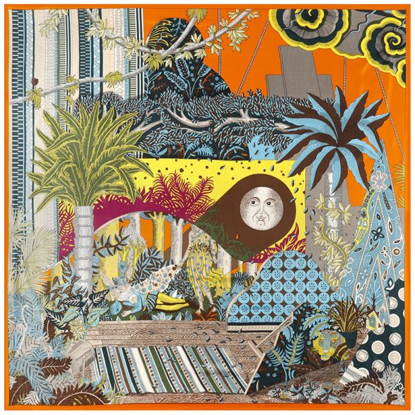 Women's Fashion Jungle Flower Birds Print Silk Scarves Twill Satin Square Scarf - Image 5