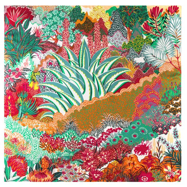 Women's Fashion Jungle Flower Birds Print Silk Scarves Twill Satin Square Scarf - Image 6