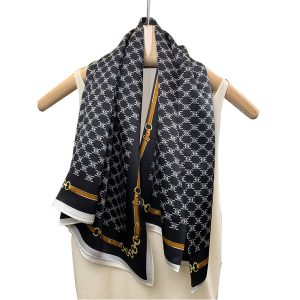 Custom Printed Personalized summer high quality square scarf & handkerchiefs INS style pattern design silk scarf for women