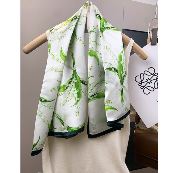Custom Printed Personalized summer high quality square scarf & handkerchiefs INS style pattern design silk scarf for women - Image 3