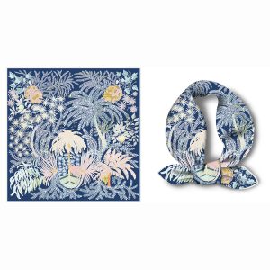 silk scarf for women wholesale custom pattern high quality head silk scarf natural printed silk scarf