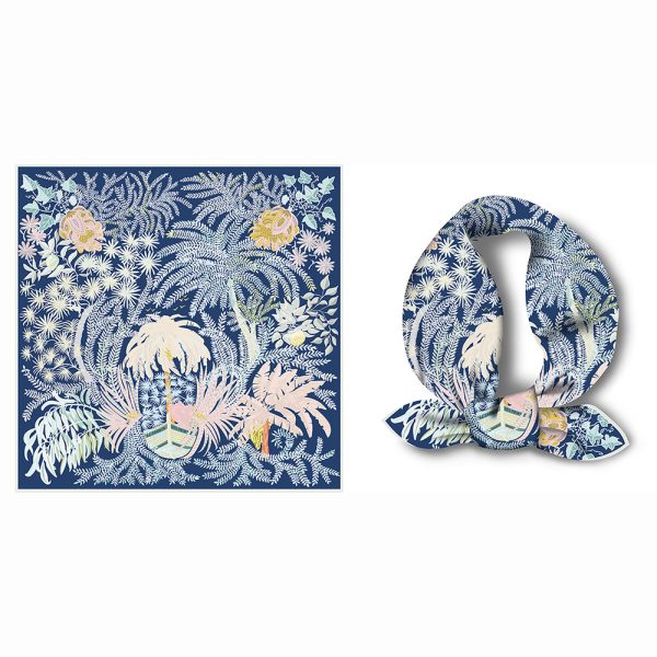silk scarf for women wholesale custom pattern high quality head silk scarf natural printed silk scarf