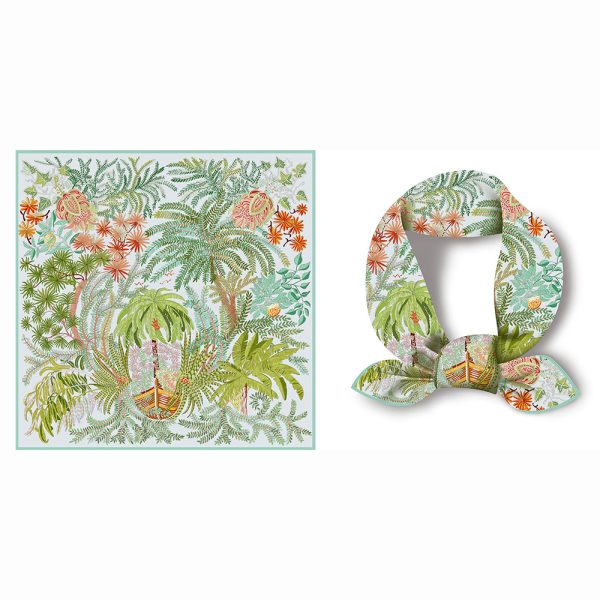 silk scarf for women wholesale custom pattern high quality head silk scarf natural printed silk scarf - Image 3