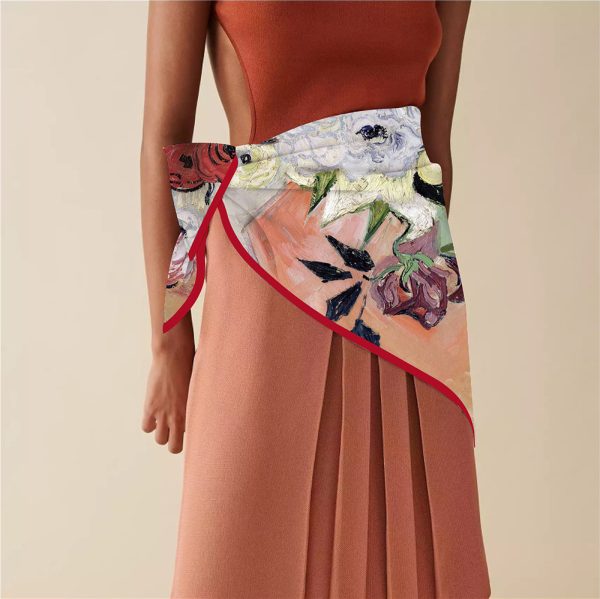wholesale silk scarf for women custom twill bag silk scarf multipurpose silk fabric for scarves - Image 5