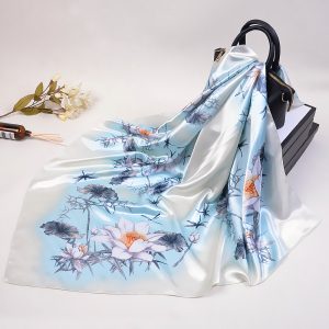 wholesale flower print new silk scarf for women luxury popular style silk scarves 90*90 cm silk scarf