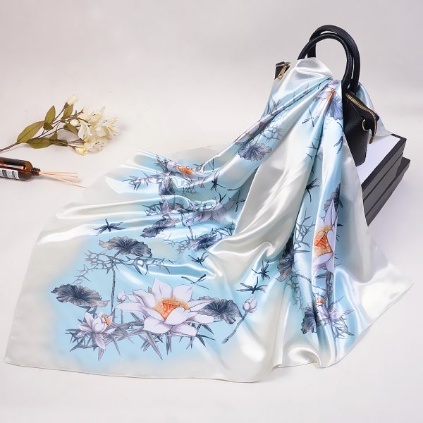 wholesale flower print new silk scarf for women luxury popular style silk scarves 90*90 cm silk scarf