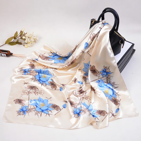 wholesale flower print new silk scarf for women luxury popular style silk scarves 90*90 cm silk scarf - Image 3