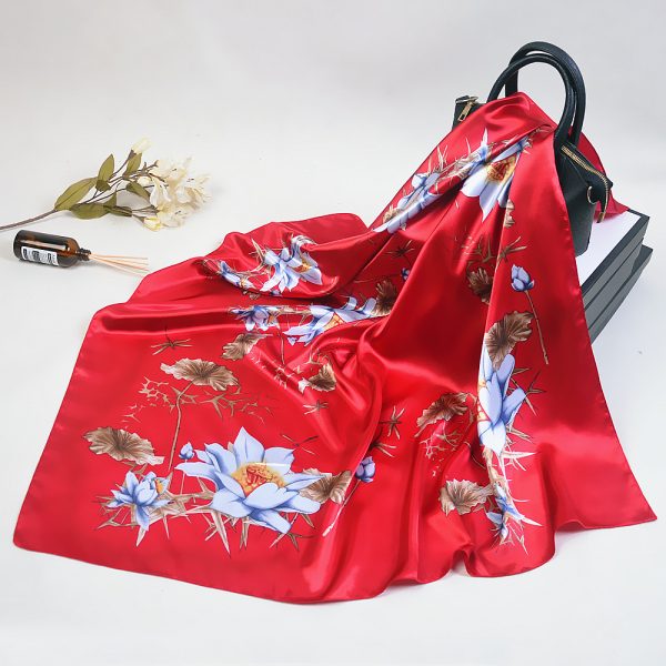 wholesale flower print new silk scarf for women luxury popular style silk scarves 90*90 cm silk scarf - Image 4