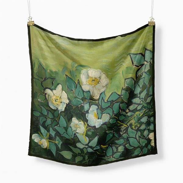 wholesale 53*53 cm silk scarf rose pattern natural silk printed scarves custom soft women silk scarf - Image 2
